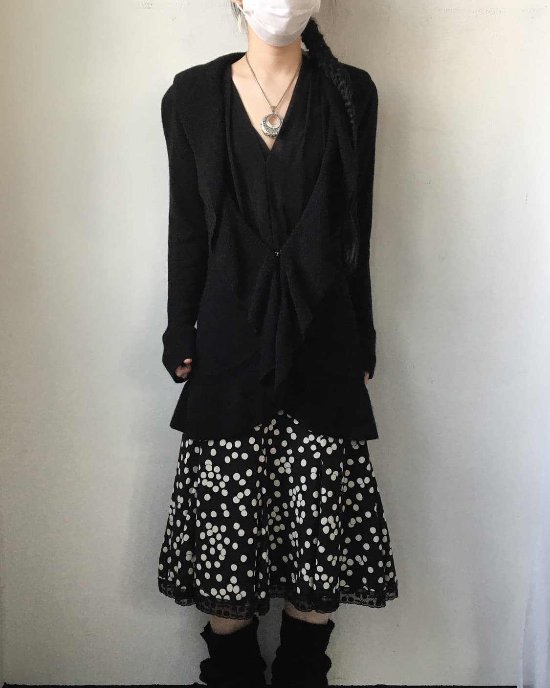 Belted ruffle point knit cardigan 상품이미지4