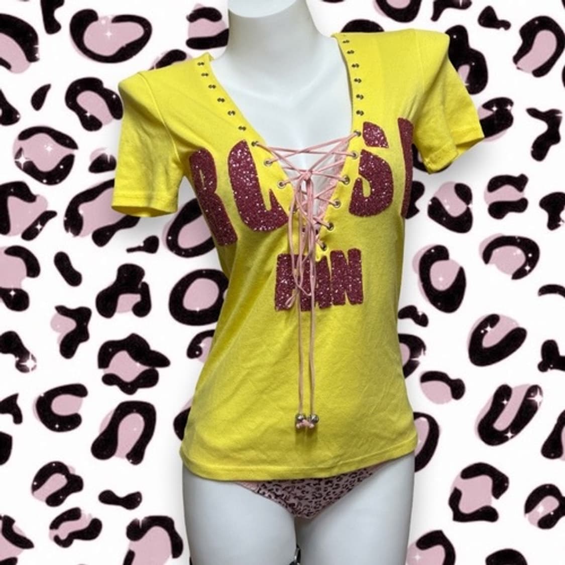 Rose fanfan corset v neck yellow gliter  상품이미지2