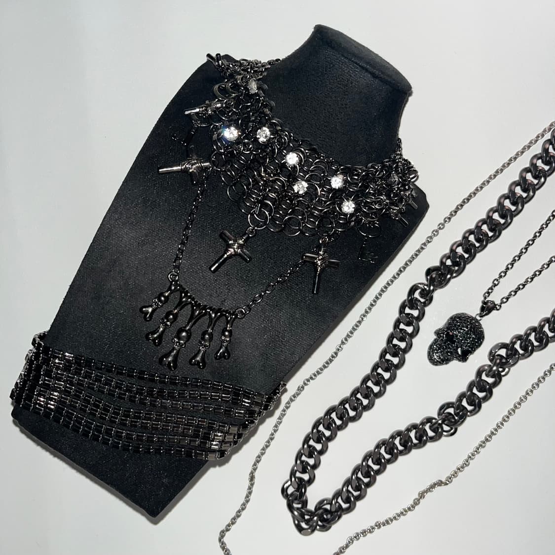 빈티지 악세서리 목걸이 팔찌 반지 펑크 락시크 십자가 해골 상품이미지4