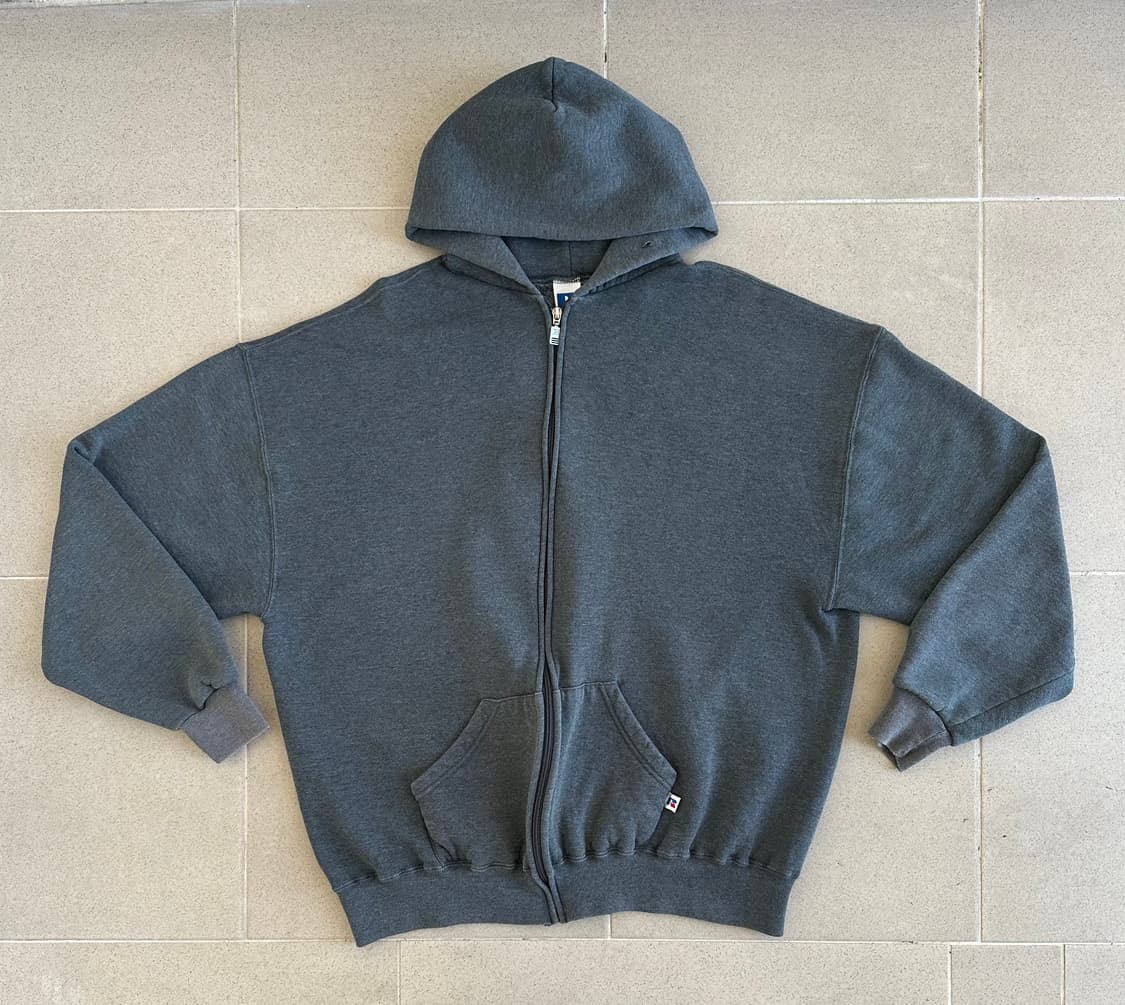 90s 빈티지 러셀 후드집업 다크그레이  XXL 상품이미지1