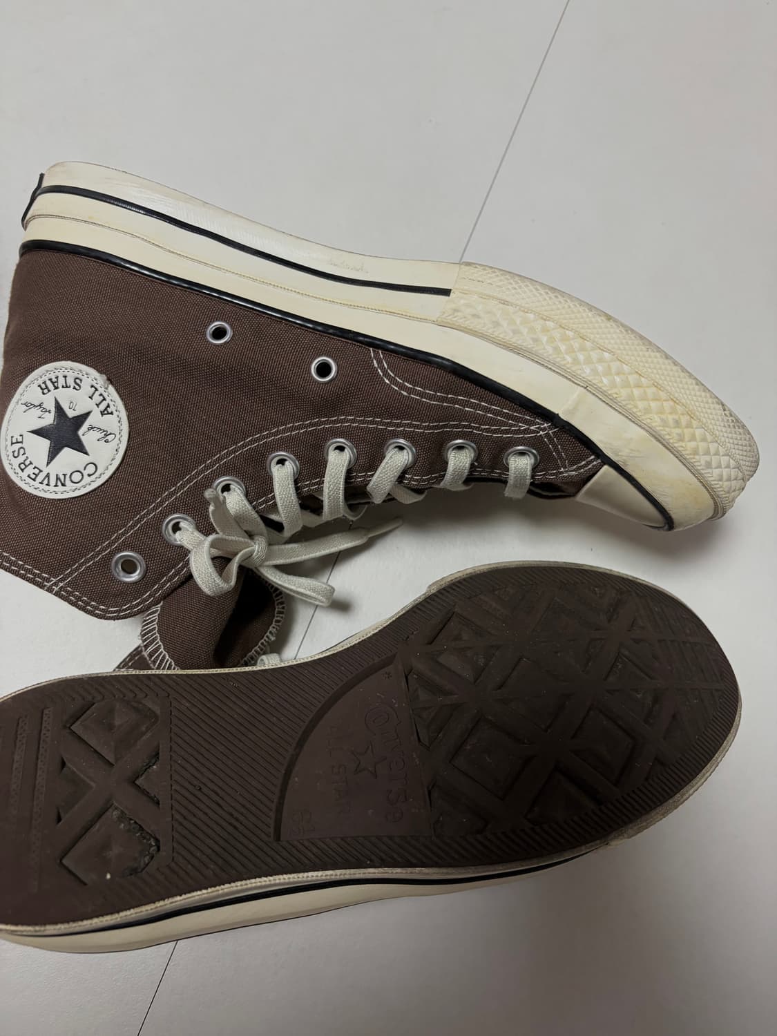 CONVERSE 컨버스 척 70 하이 초콜릿 브라운 (245 US6.5) 상품이미지4