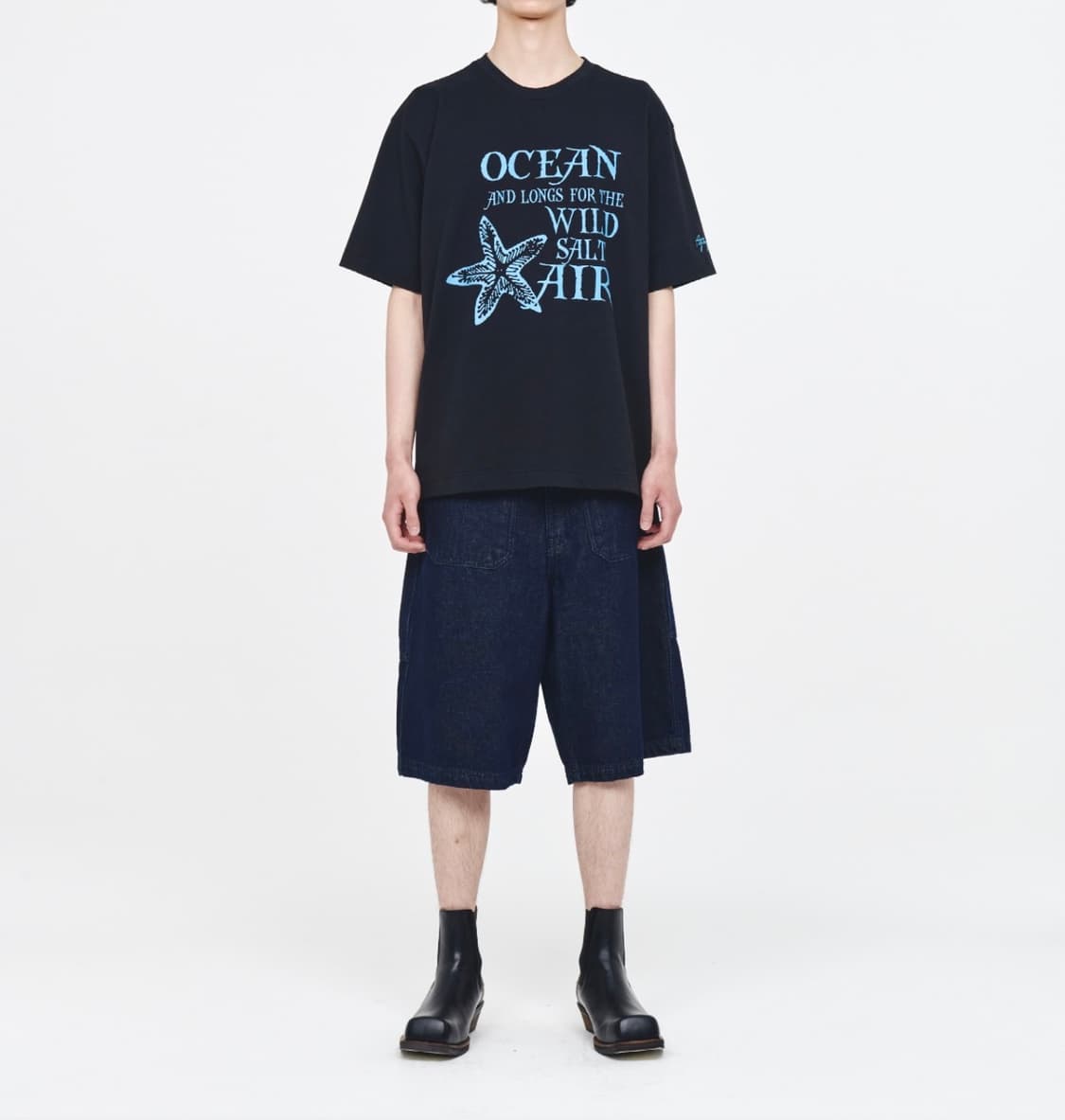 [애프터프레이] 오션 프린티드 티셔츠 블랙 M 상품이미지1