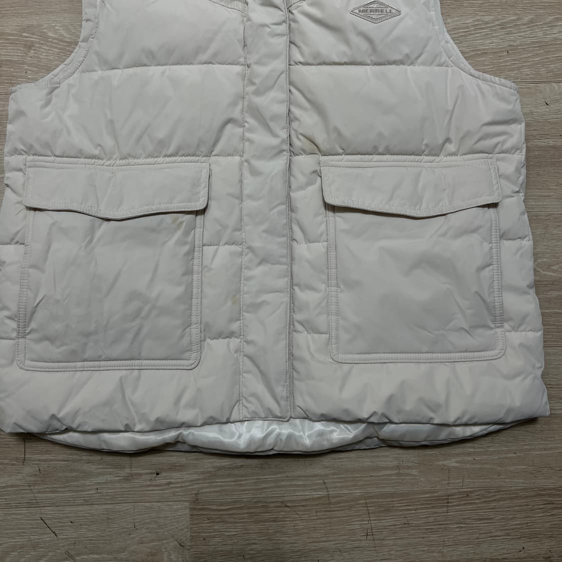 머렐 남성 배색 코듀로이 양털 트리밍넥 패딩 조끼 [아이보리] L/100 상품이미지3