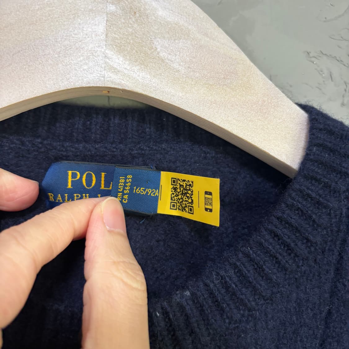 폴로 랄프로렌 울 캐시미어 꽈배기 니트 가디건 네이비 상품이미지4