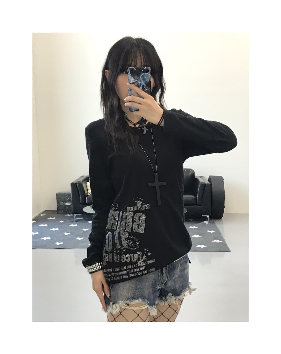 Oeillet Y2k Graphic Long Sleeve T-Shirts 상품이미지1