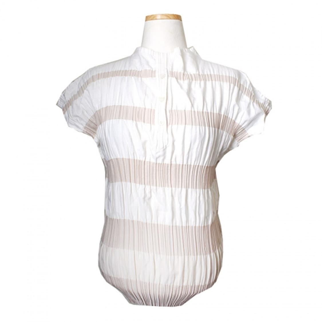 이세이미야케 투톤 베이지 단추 나시 상의 (2) 상품이미지1