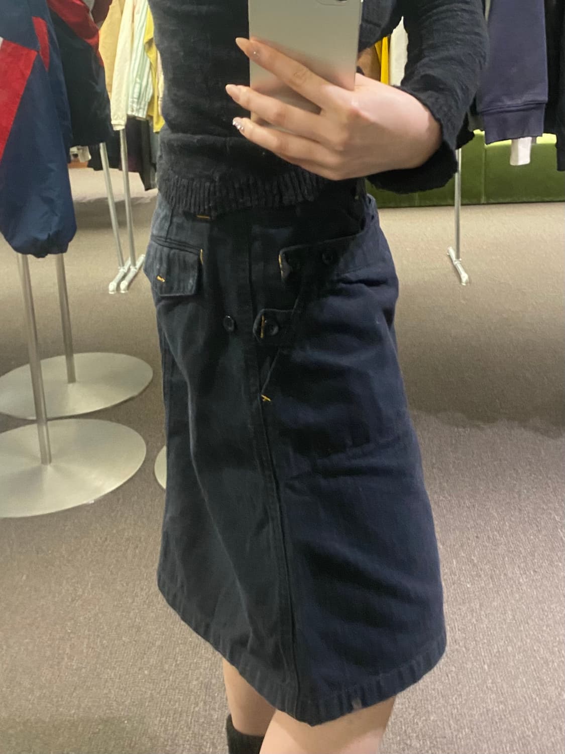 1)일본 빈티지 블랙 카고 스커트 상품이미지1