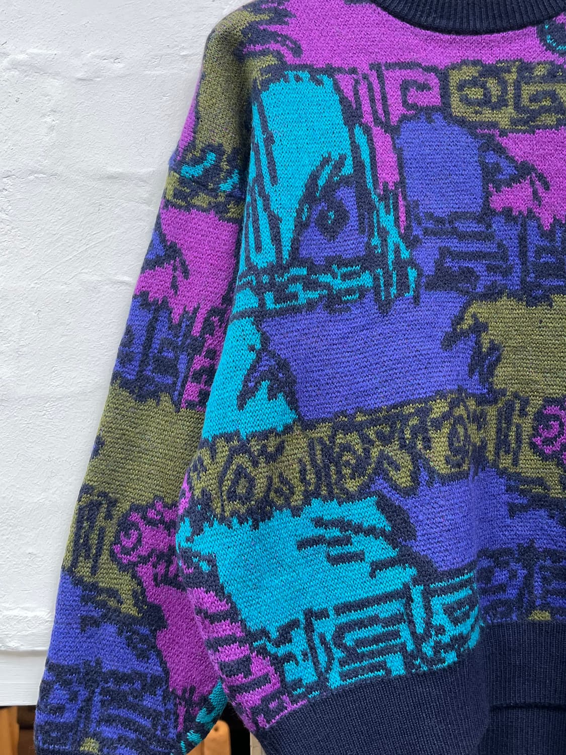 Modighani Italy 90s 빈티지 울 니트 스웨터 L 상품이미지4