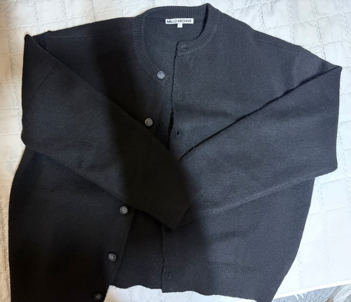 밀로아카이브 크롭 가디건 블랙 L사이즈 상품이미지3