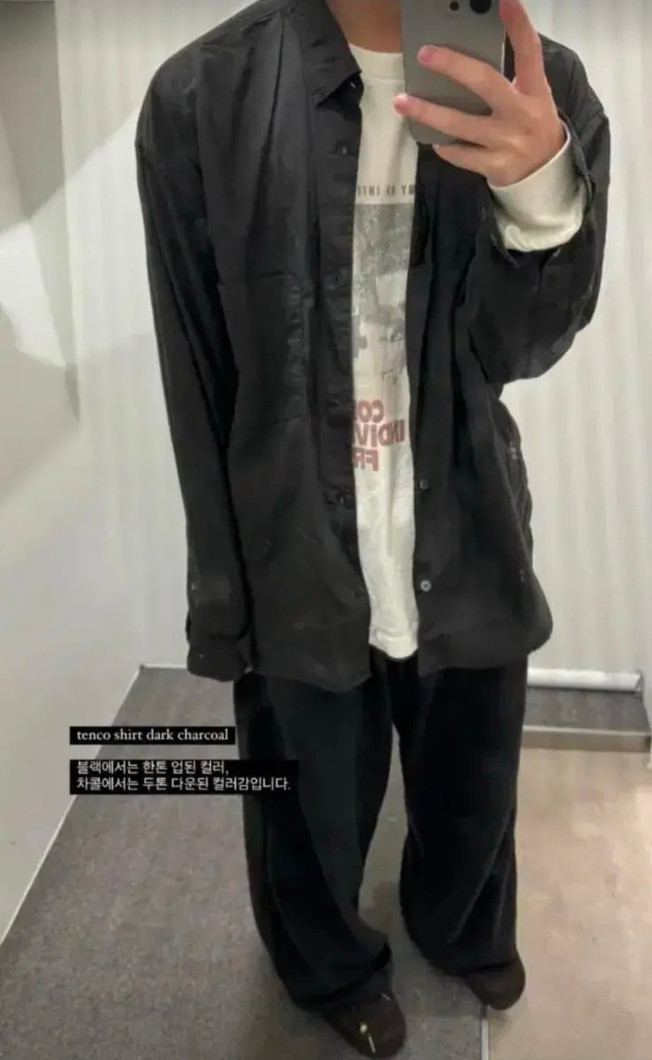 [3] 폴리테루 텐코 셔츠 다크 차콜 상품이미지1