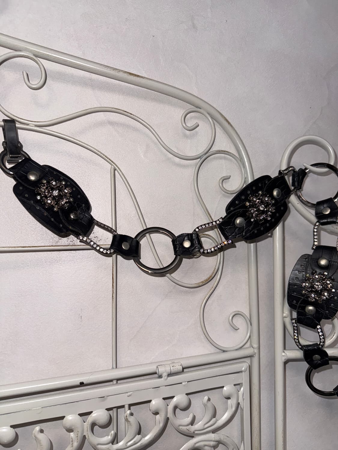 Black flower cubic chain belt 상품이미지2