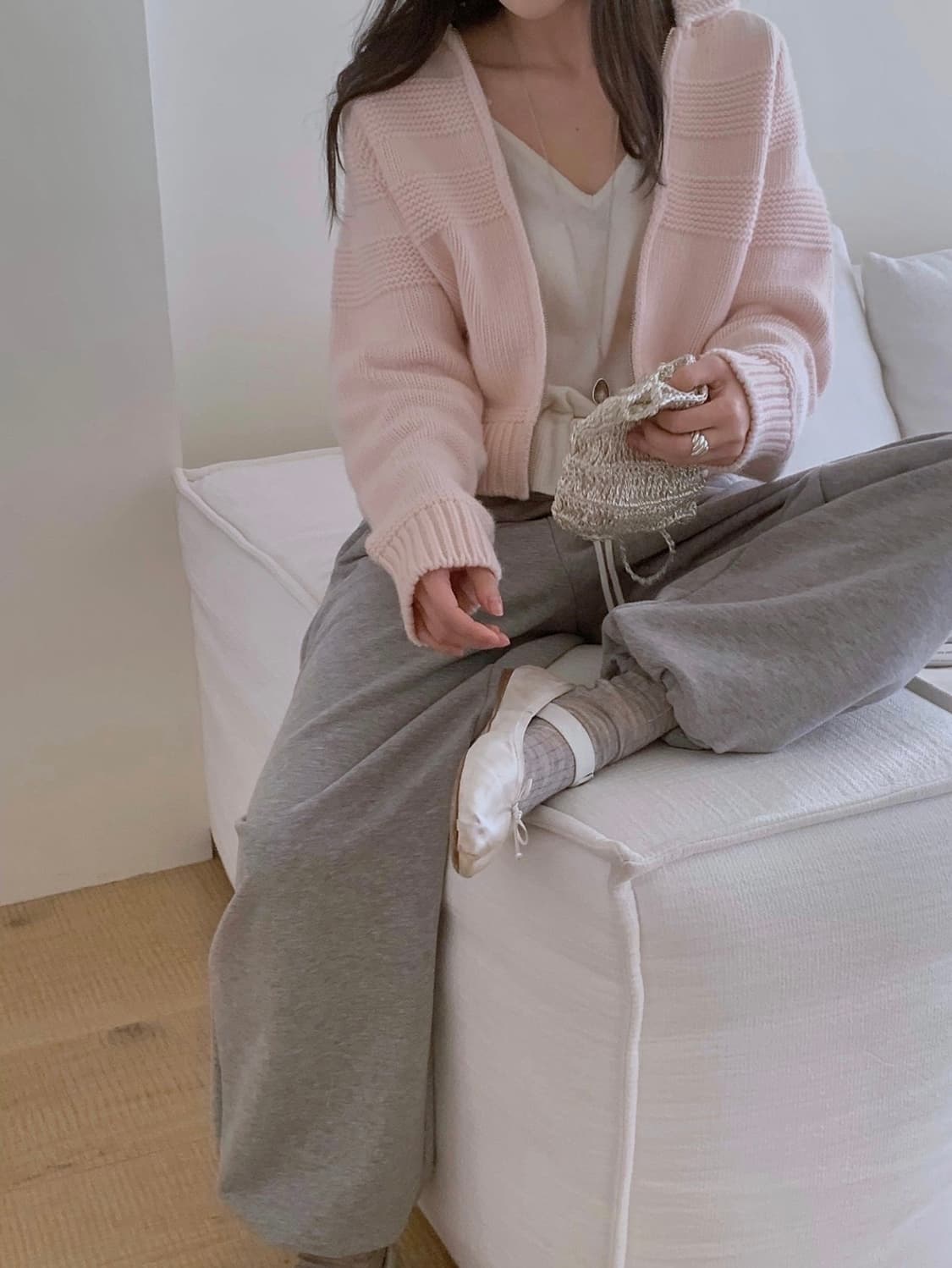 (새상품) 도매택 미엘 - 메리 가디건/ 핑크 상품이미지1