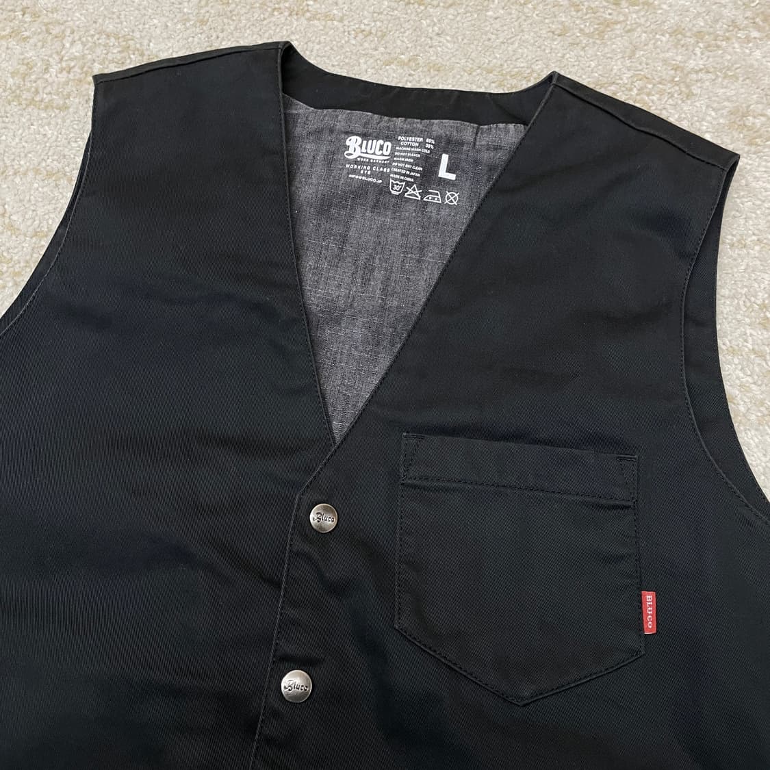 [L] 블루코 BLUCO Work vest 워크웨어 웨스턴 베스트 상품이미지2