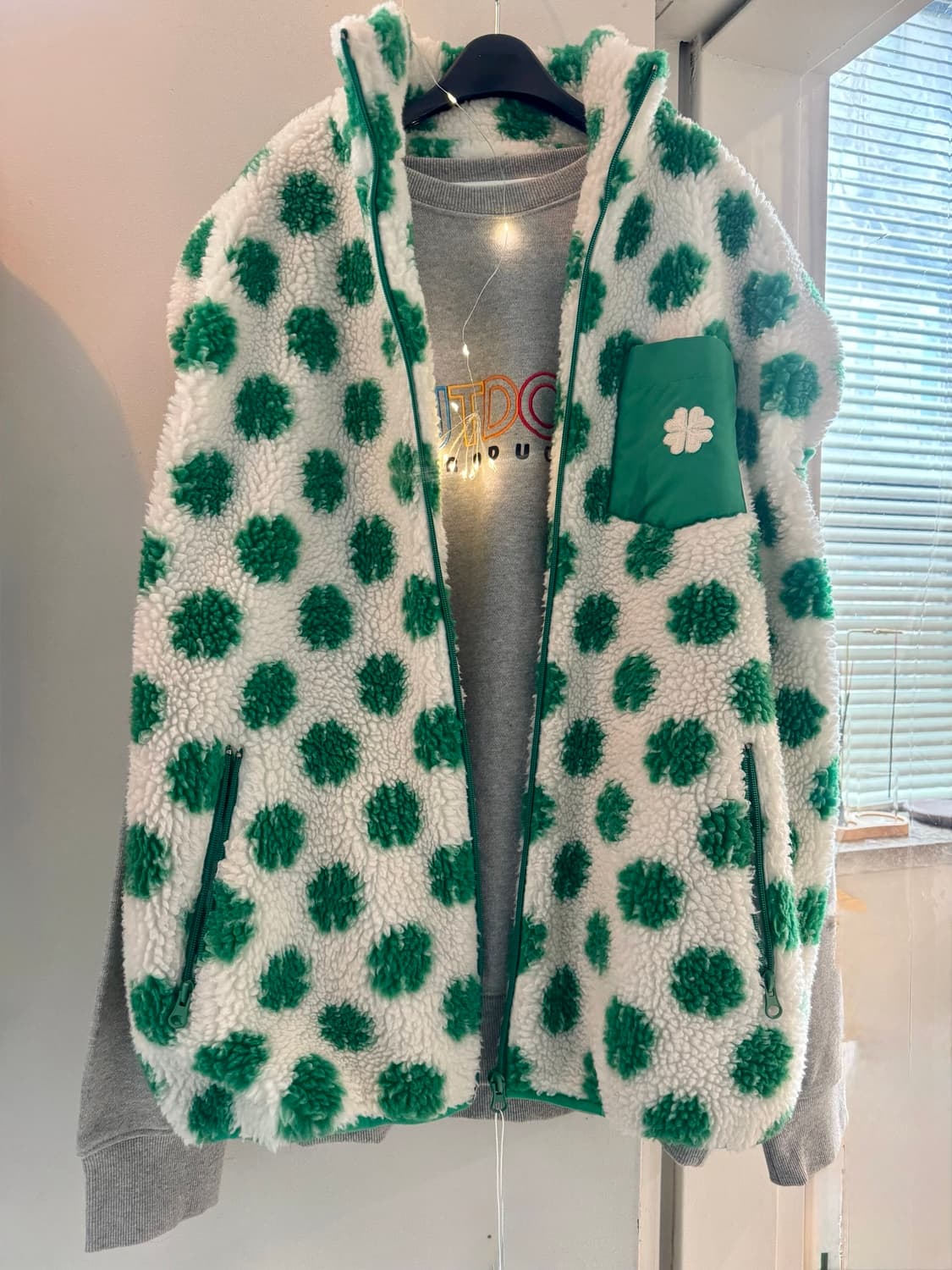 vintage 보아 뽀글이 클로버 집업베스트 상품이미지8