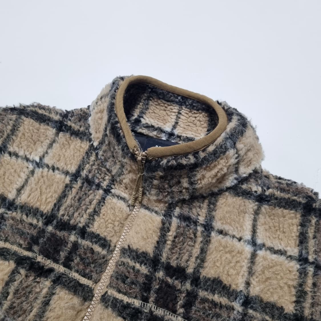 BEAMS HEARTS 체크 후리스 자켓 - S 상품이미지3