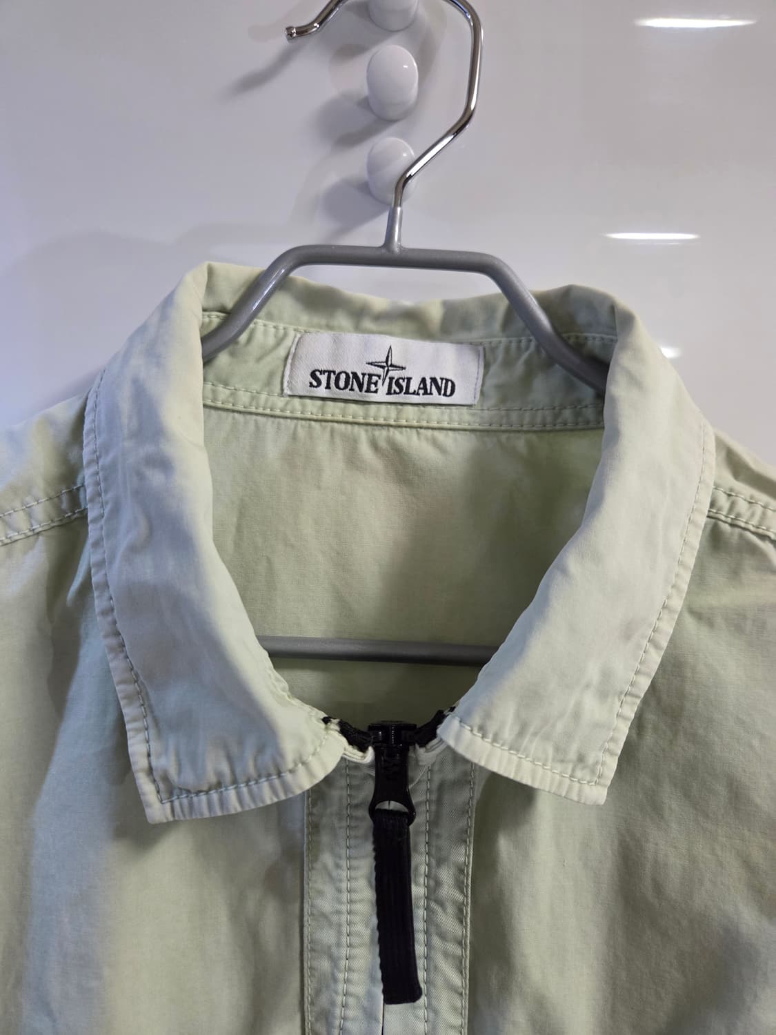 스톤아일랜드 코튼 가먼트 다잉 오버셔츠 세이지 그린 상품이미지4
