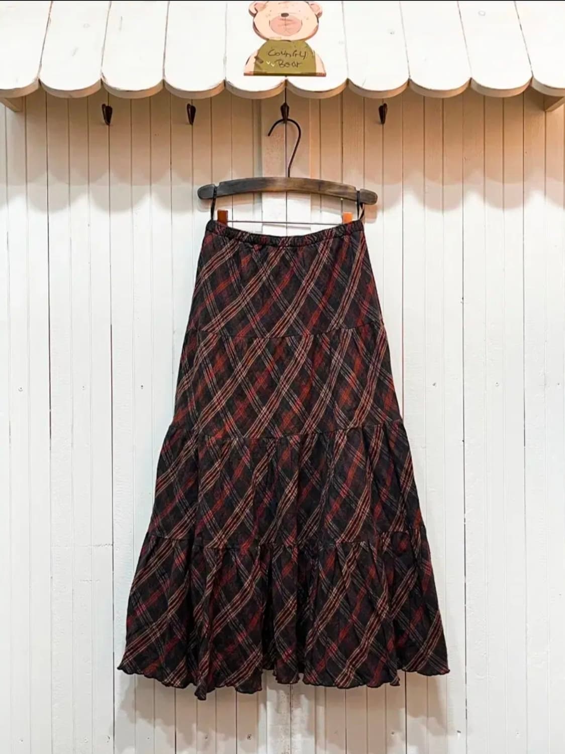 빈티지 체크 롱스커트 상품이미지6
