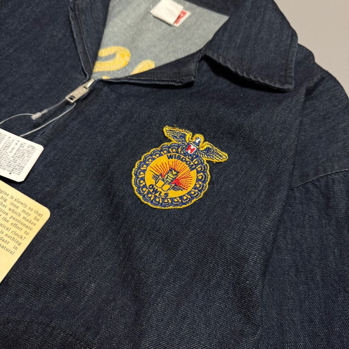 HINSON 인디고블루컬러 양면 자수로고 FFA 데님 자켓 상품이미지5