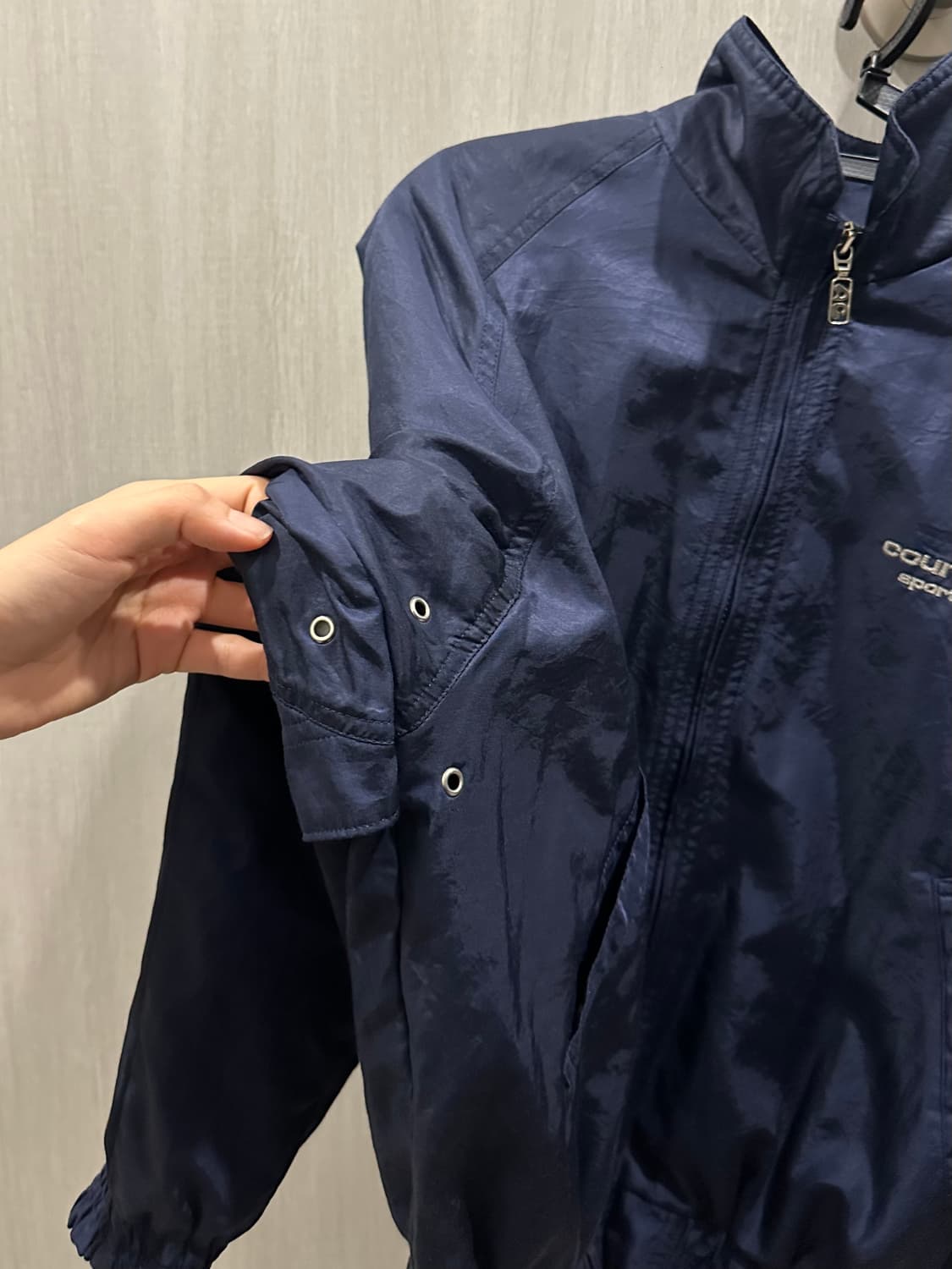 90s 빈티지 꾸레쥬 스포츠 퓨처 네이비 윈드 자켓 상품이미지5