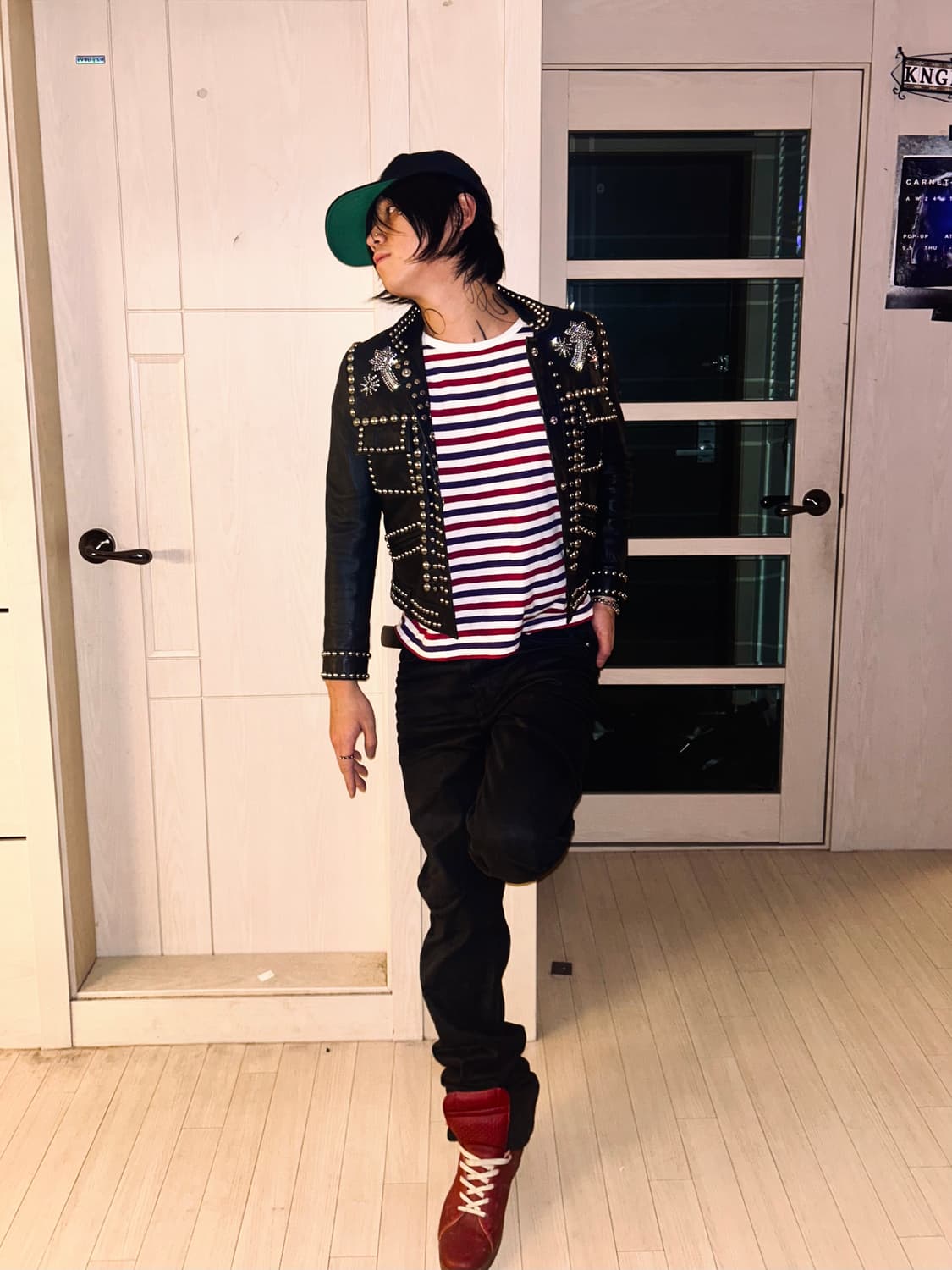 Sheep Skin Leather Line Stud jacket 상품이미지7