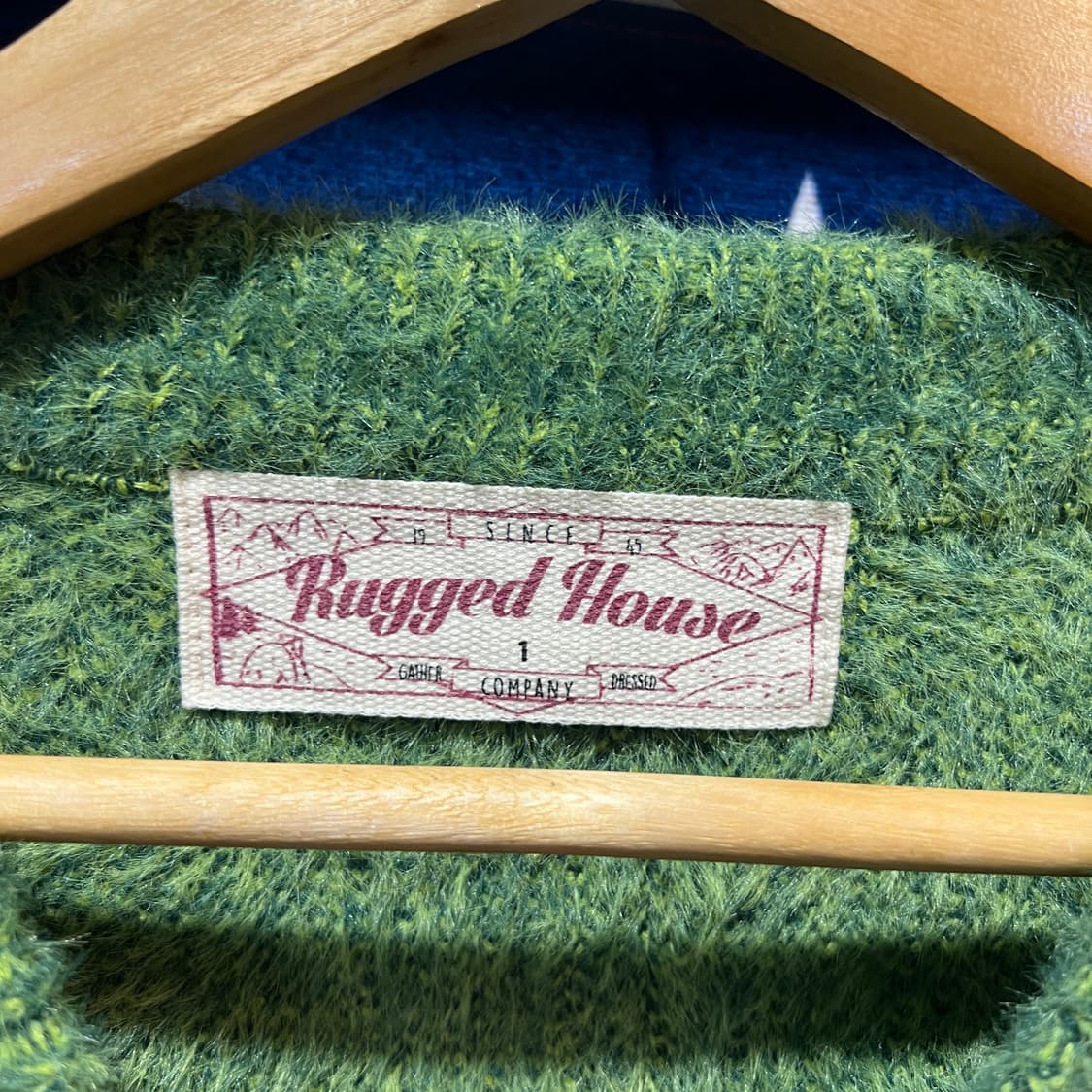 러기드하우스 빈티지 그린 퍼 니트 상품이미지3