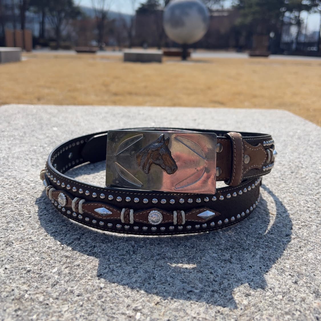 노코나 Nocona 스터디드 웨스턴 레더 벨트 상품이미지9