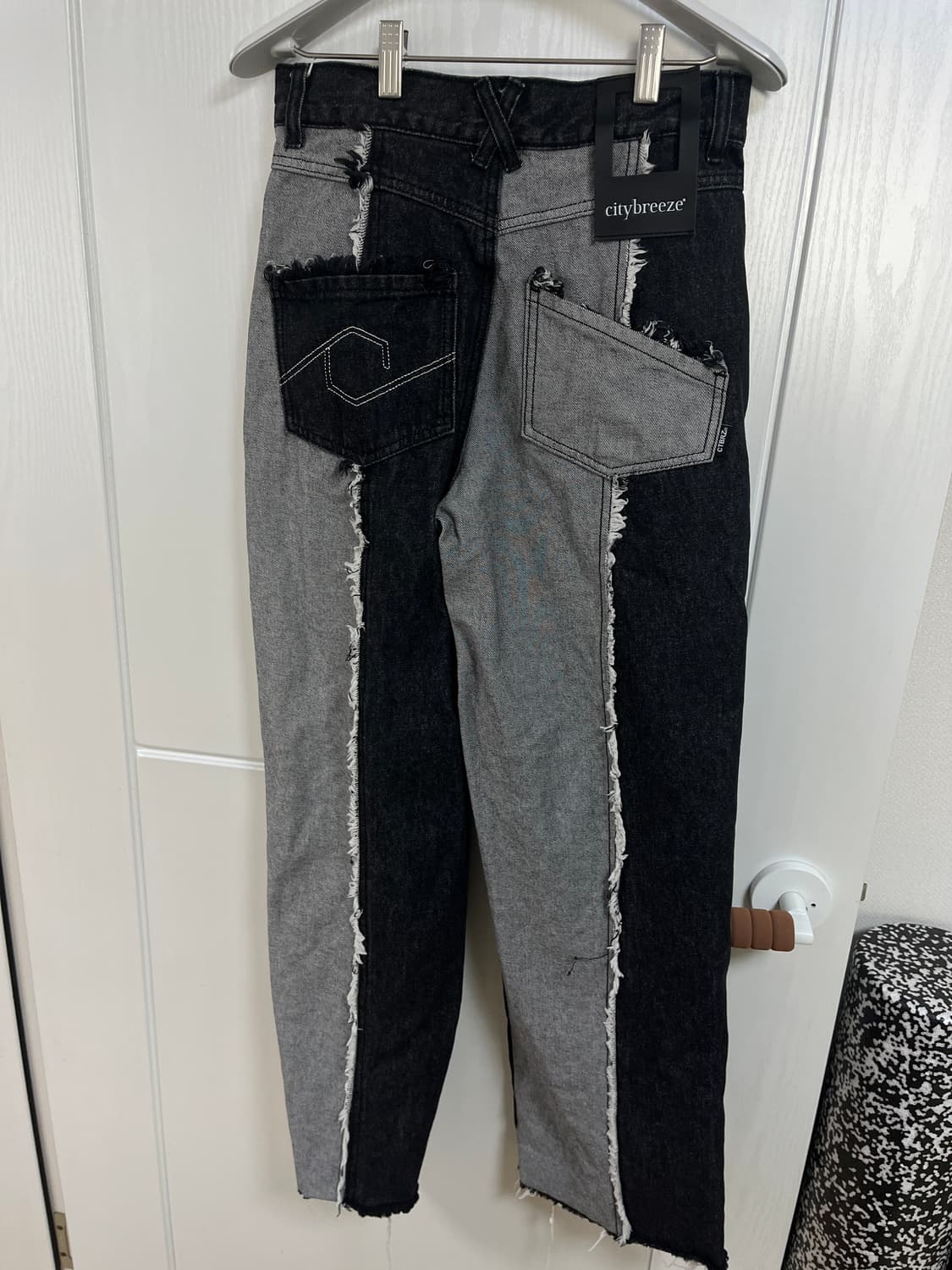 시티브리즈 흑청 배색 청바지 상품이미지3