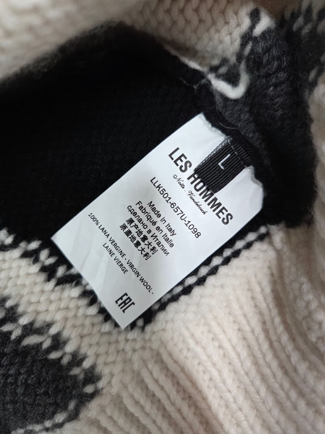 레스옴므 메이드 이태리 짜임 라운드 니트 상품이미지8