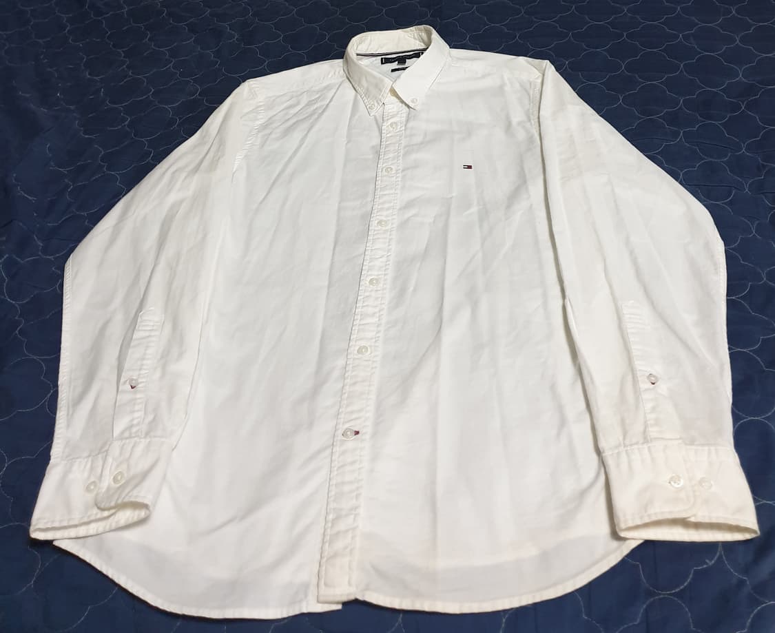 타미힐피거 슬림핏 스몰로고 옥스퍼드 셔츠 화이트 (L) 상품이미지1