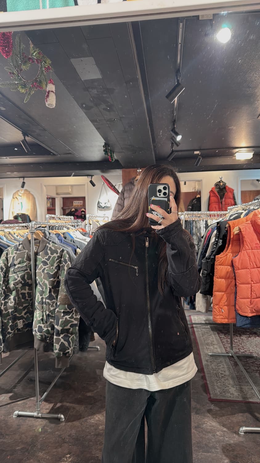 폴로 랄프로렌 피그먼트 누빔 블랙 바이커 자켓 집업자켓 S 상품이미지9