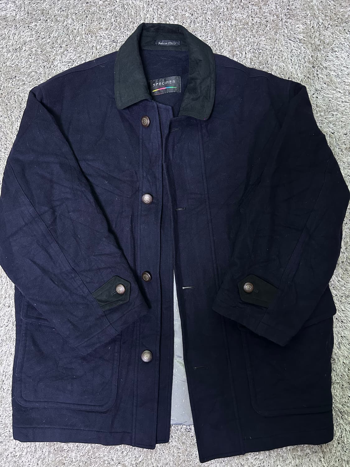 일본판 캐시미어 카라 투톤 코트 사이즈 105~110 상품이미지1