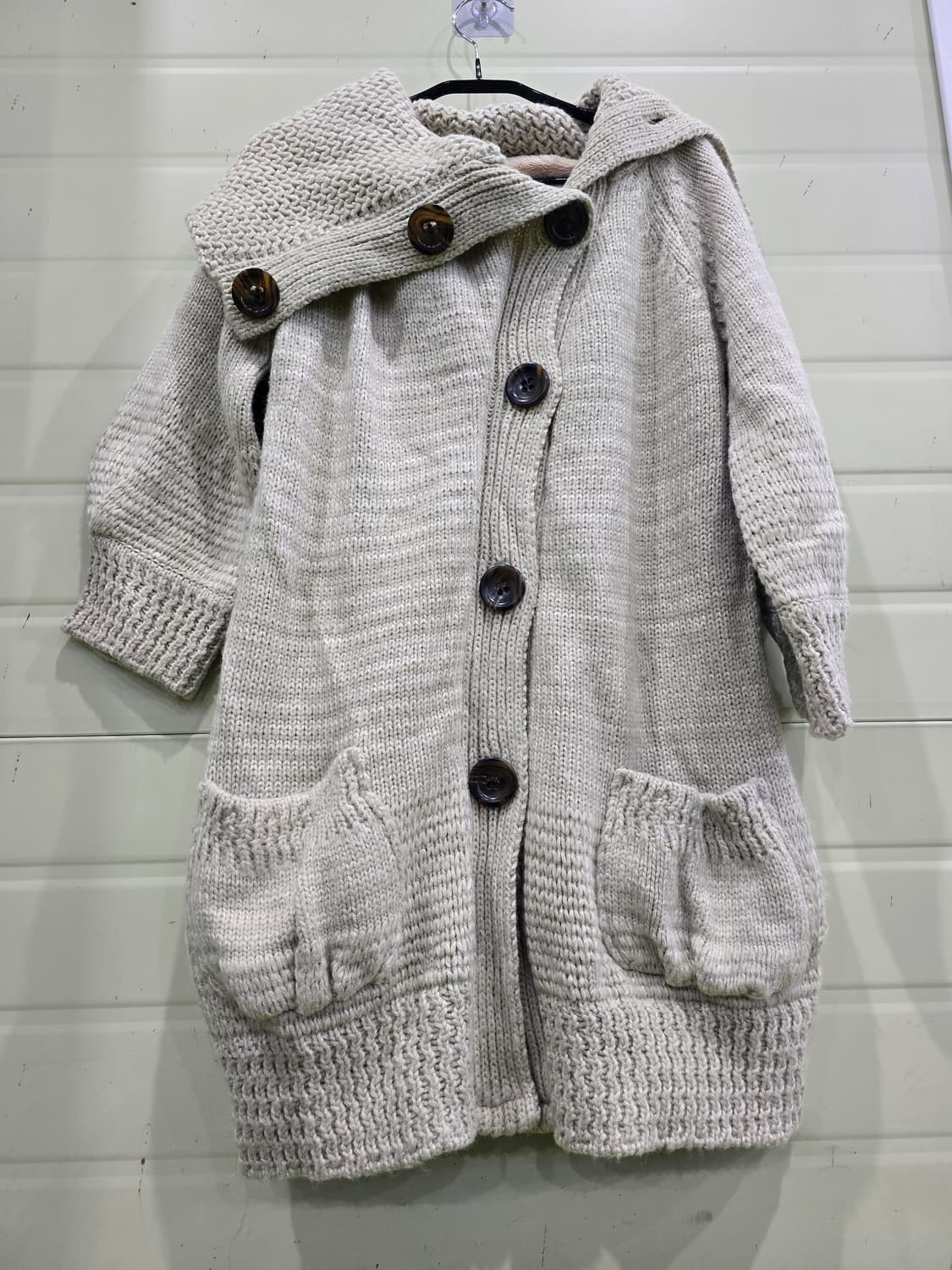 아이보리 후드 롱 니트 가디건 상품이미지8