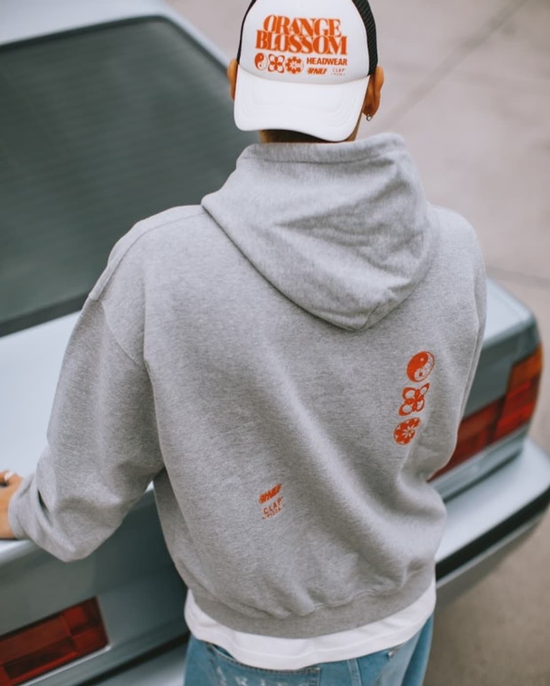 클랩피자X카시나 콜라보 컬렉션 오렌지 블라썸 후드 그레이 상품이미지1