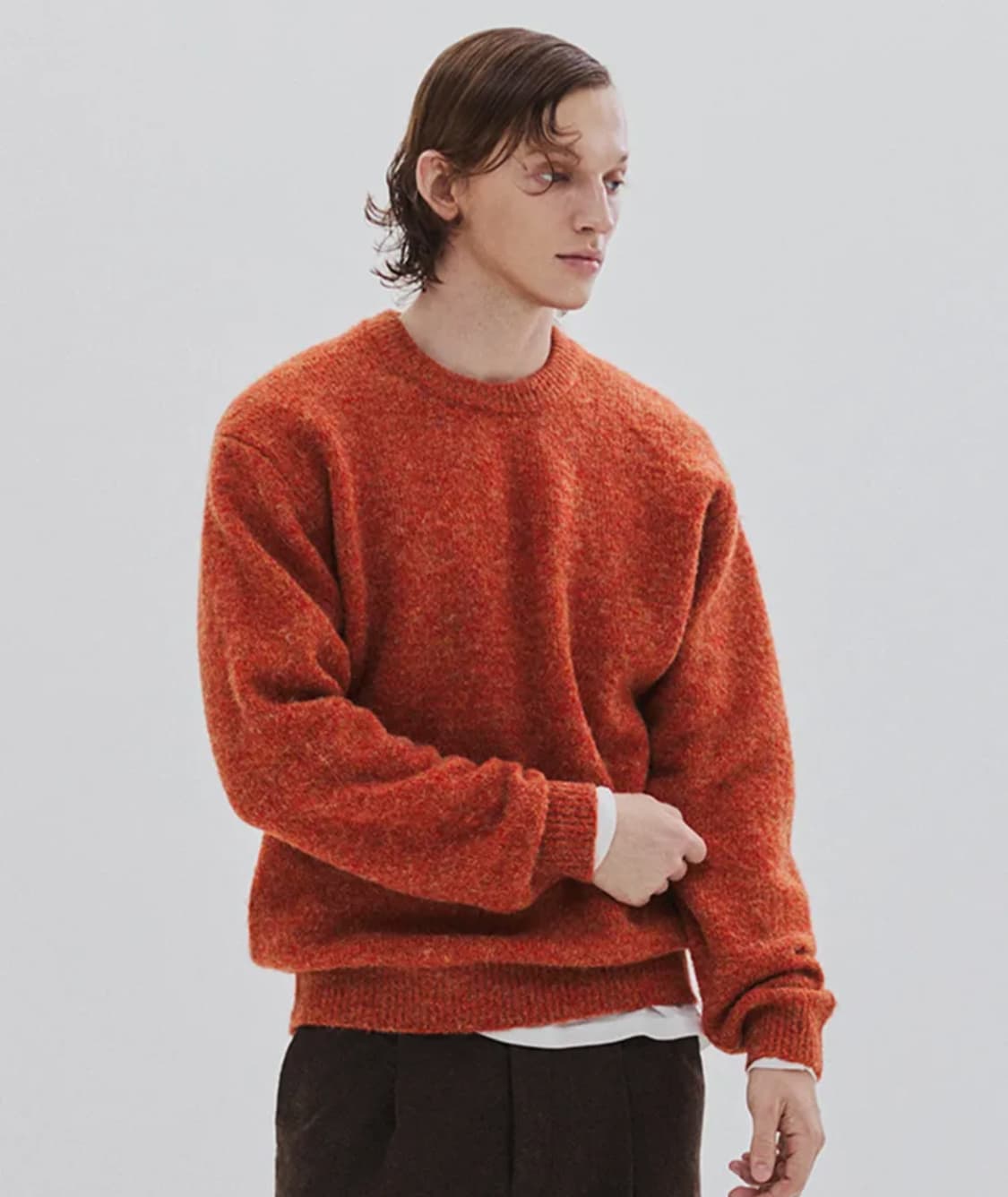 르마드 울 라운드 니트 오렌지 3 사이즈 상품이미지2