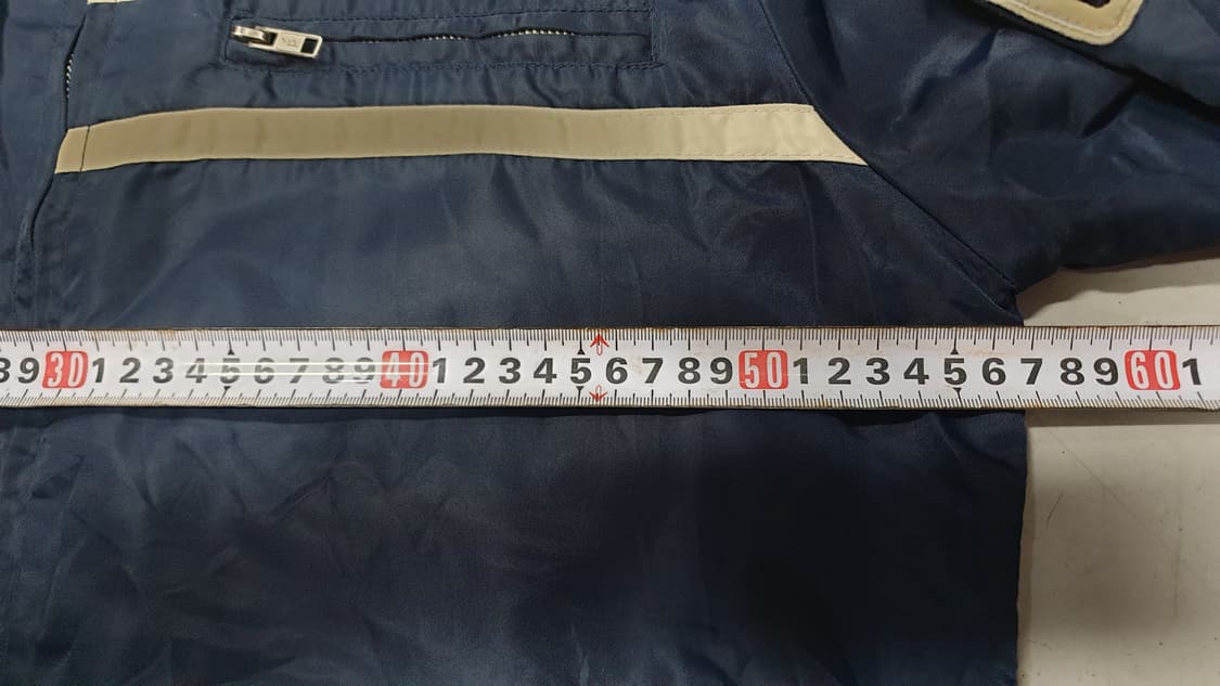 쉐비뇽 바이크 빈티지  나일론 블루종 점퍼L 상품이미지4