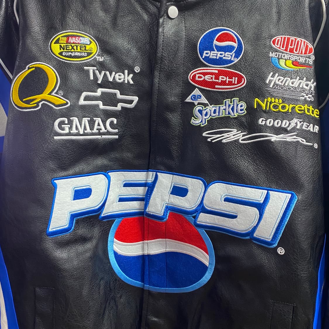 펩시 레이싱 자수패치 블랙 레더자켓 B3699 상품이미지3