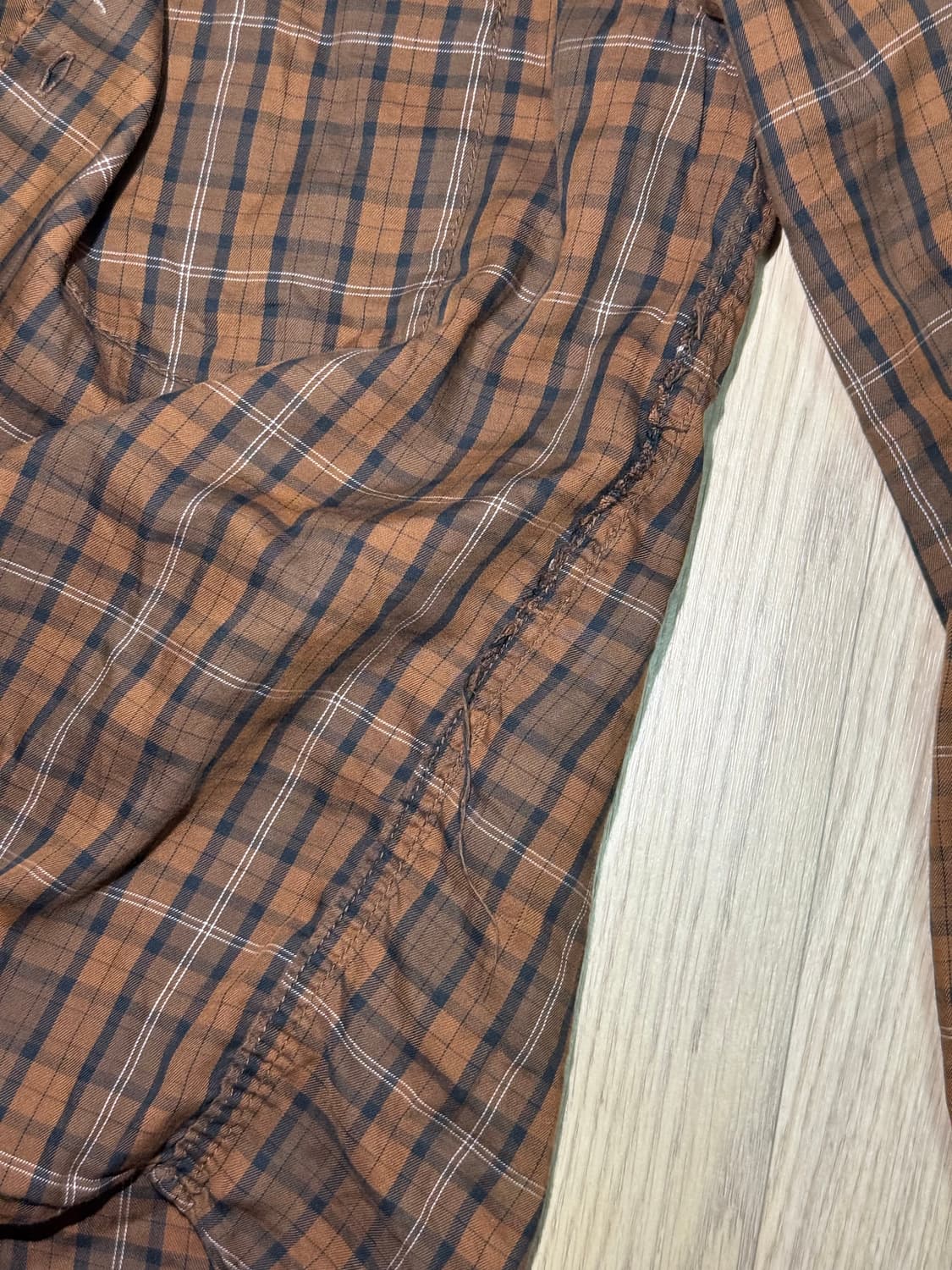 꼼데가르송 옴므 90s 체크 셔츠 브라운 상품이미지5