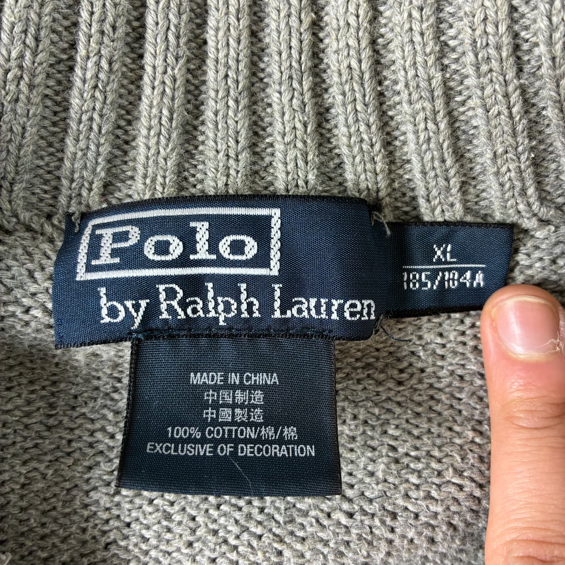 Polo  폴로 랄프로렌 자수 코튼 그레이 투웨이 니트 집업  상품이미지5