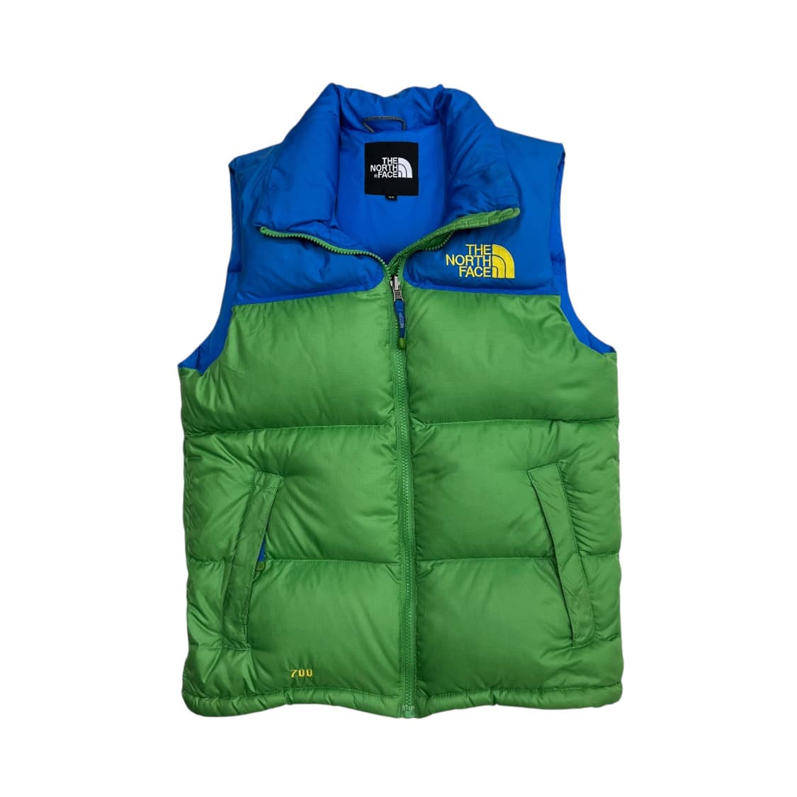 노스페이스 블루배색 로고 그린 패딩조끼 85 상품이미지2