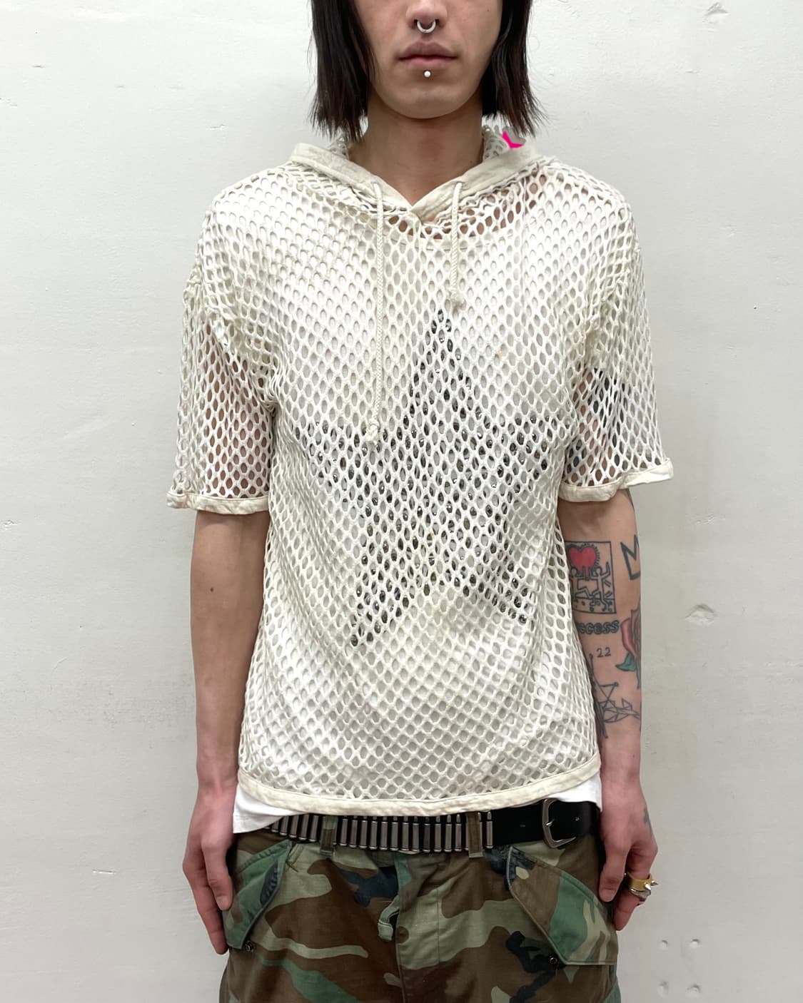 white-net hoodie T-shirt 상품이미지1