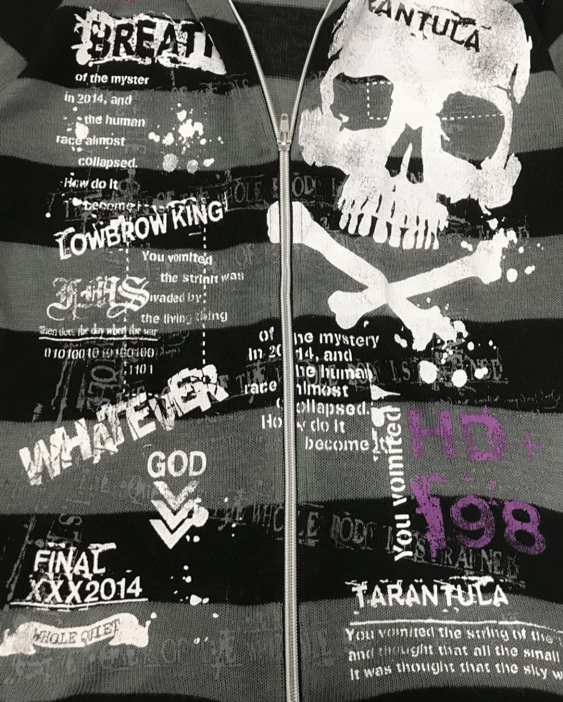 펑크 스컬 포인트 반팔 후드집업 상품이미지3