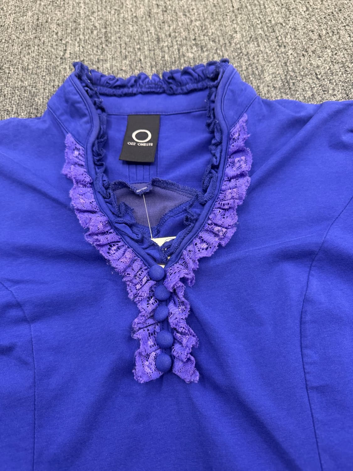 OS) Ozz Oneste 빈티지 레이스 자수 반팔티셔츠 상품이미지3