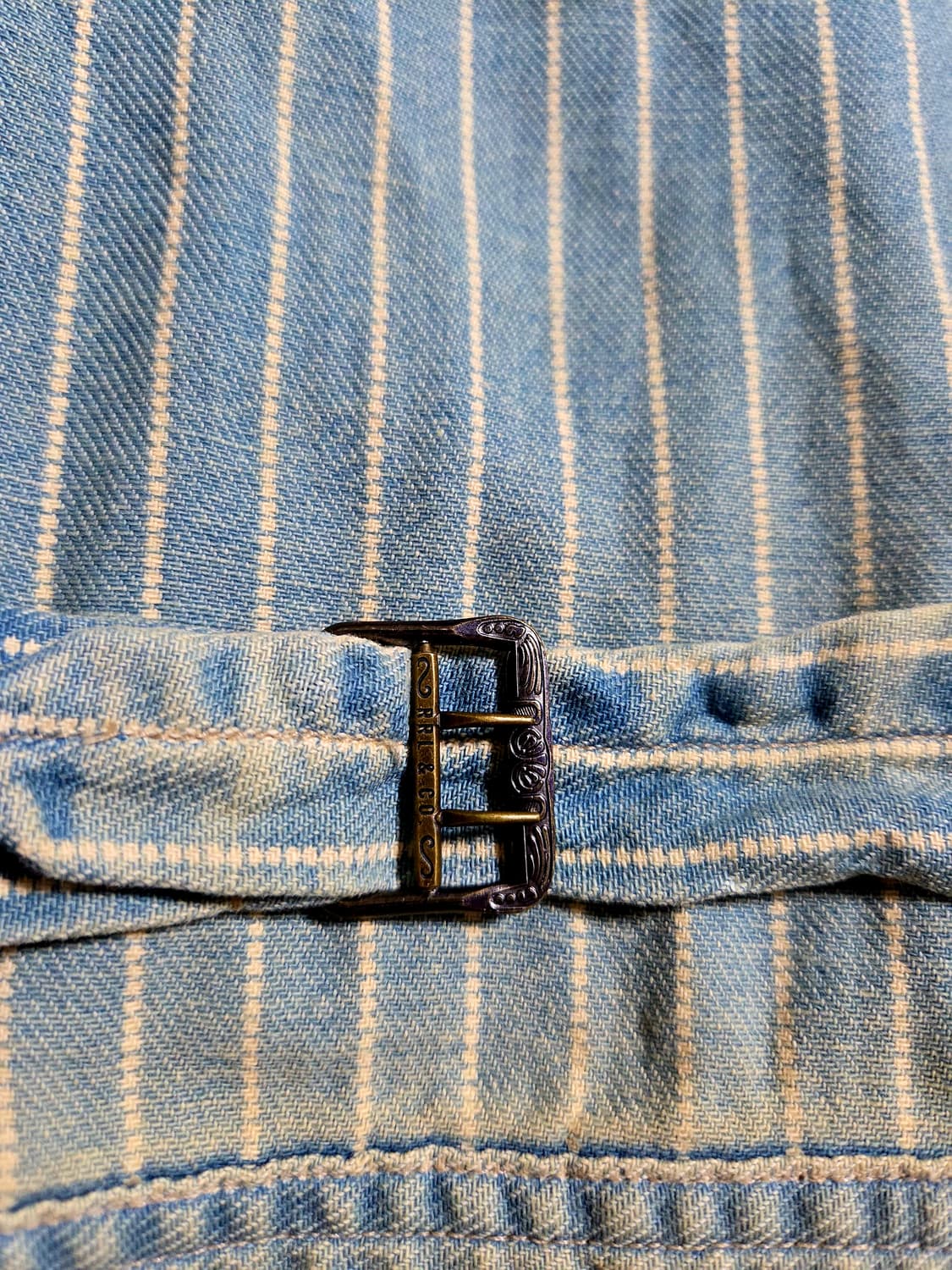 XL,105) rrl 인디고 스트라이프 데님자켓(허친스 엔지니어 자켓) 상품이미지7