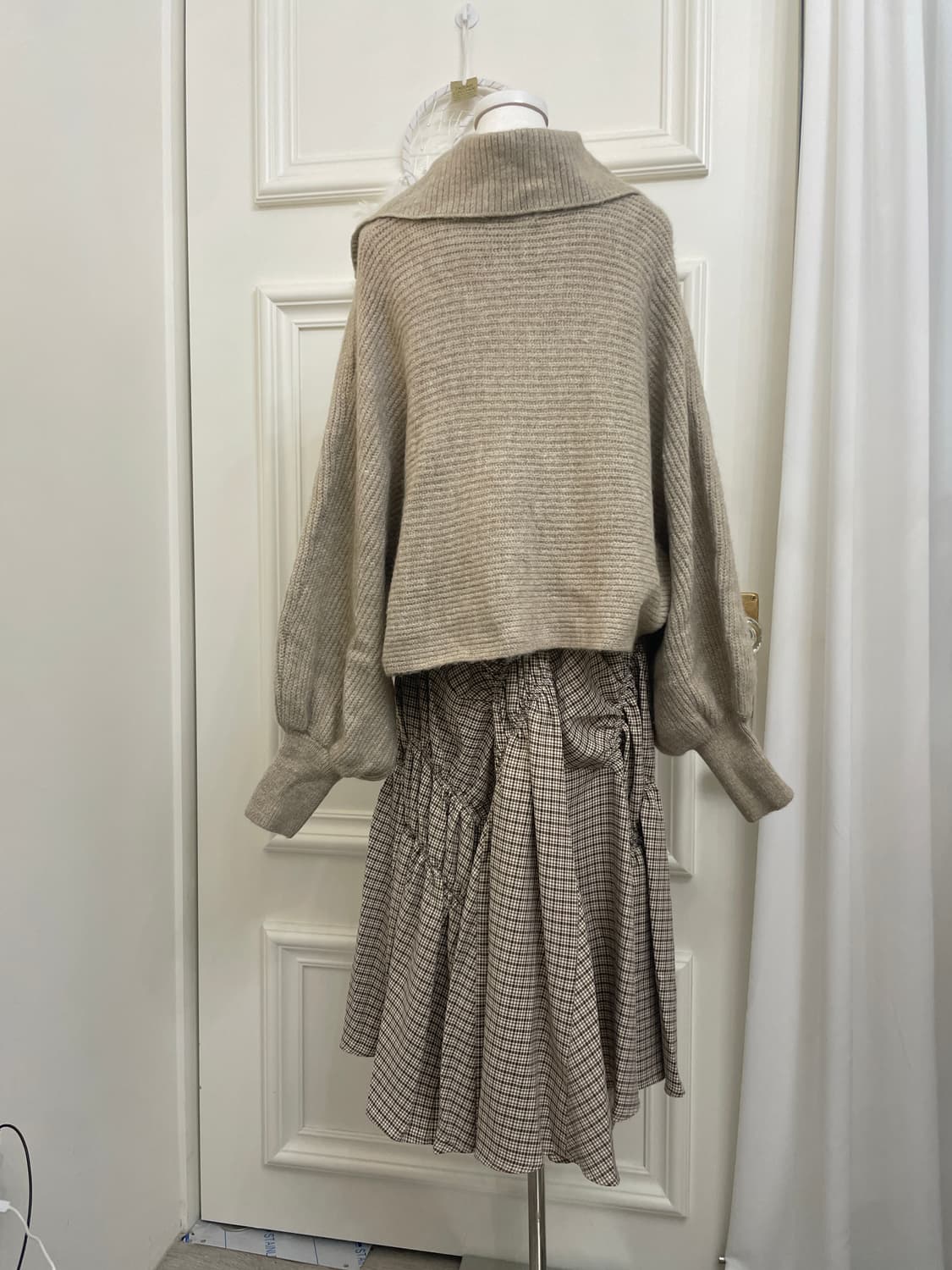beigebrown melange big collar over sweat 상품이미지4