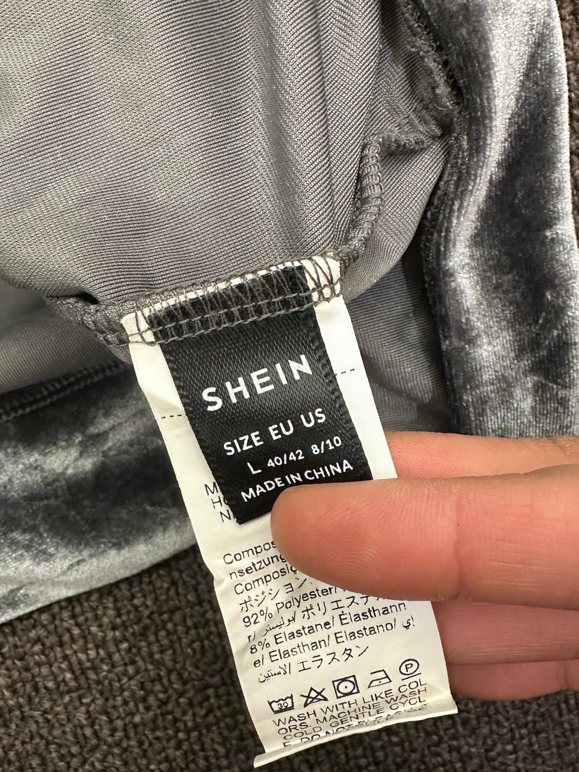 L)빈티지 페어리 그레이 그런지 벨벳 후드집업 상품이미지2