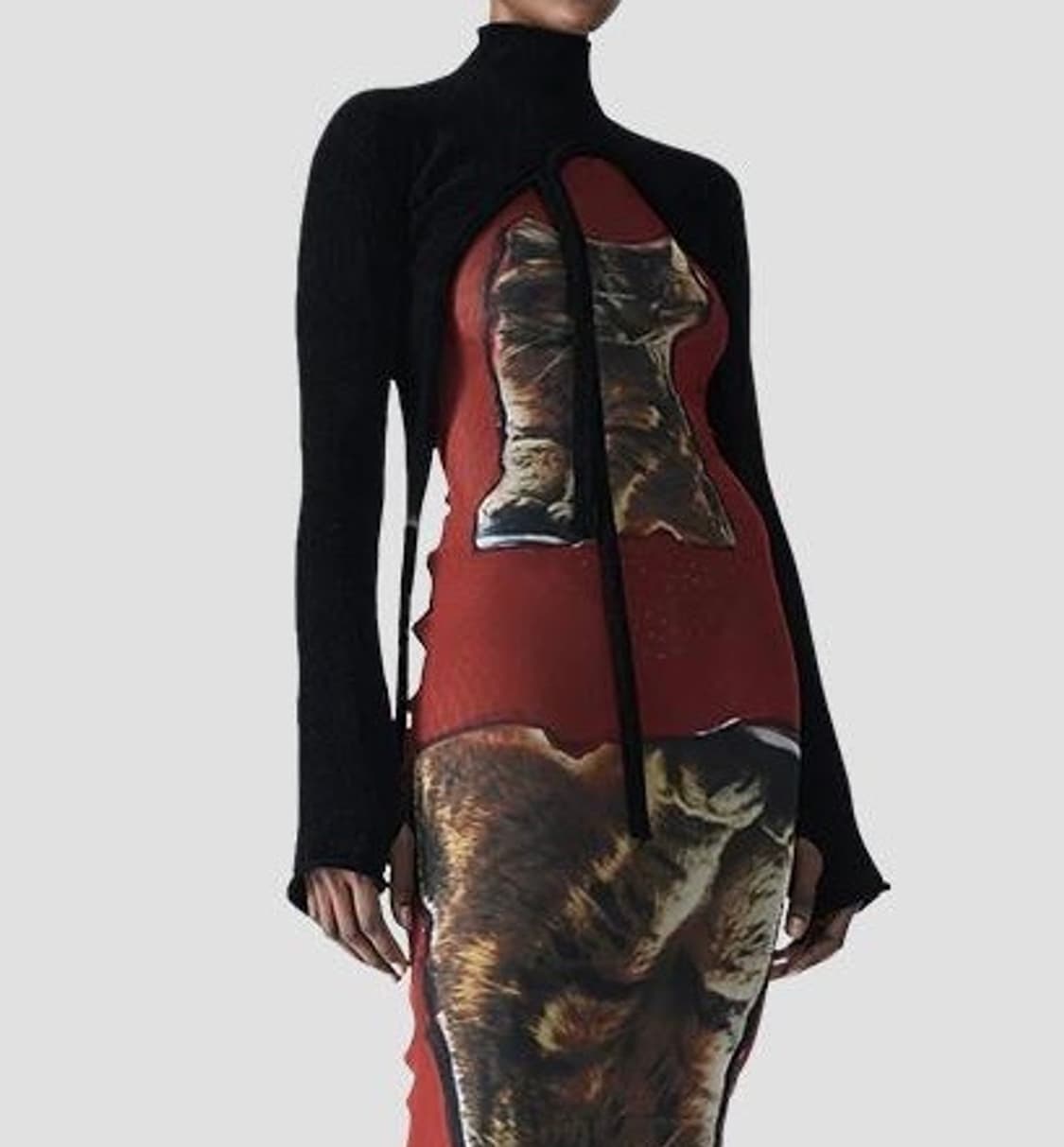 오토링거 블랙 니트 스트랩 롱 슬리브 탑 상품이미지5