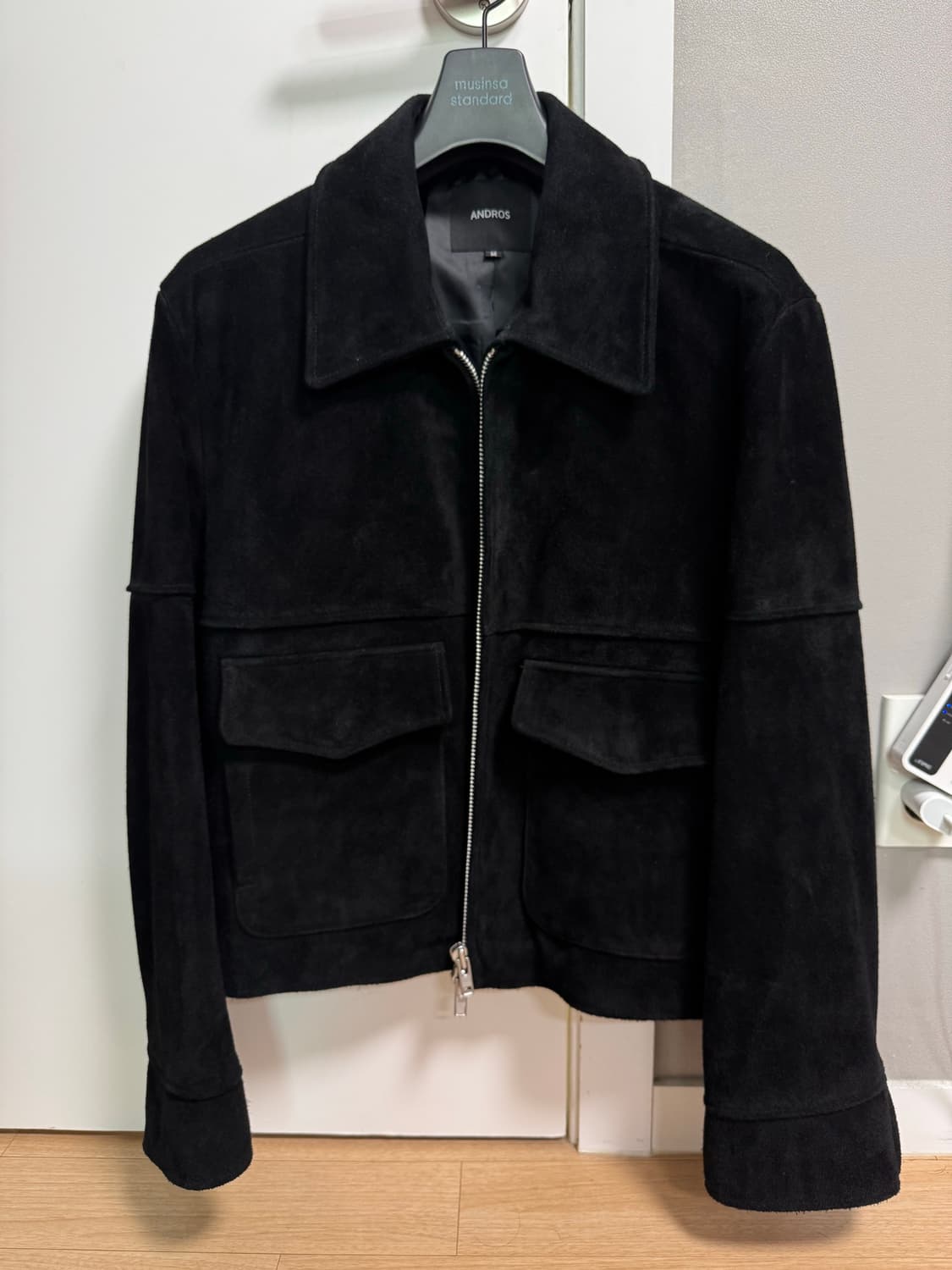 앤드로스 스페이스 리얼 스웨이드 가죽 자켓 블랙m 95 상품이미지2