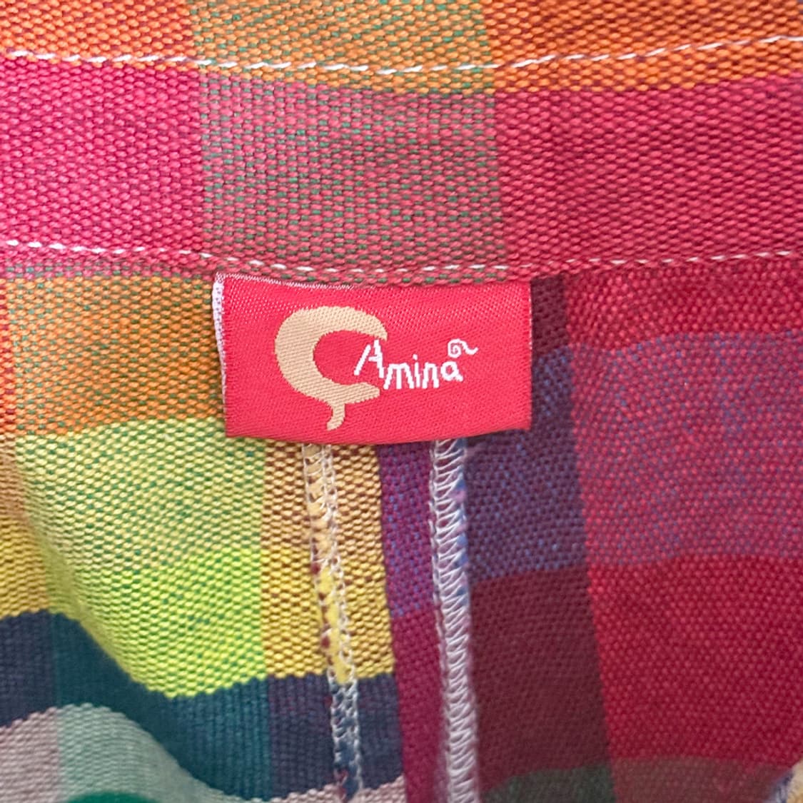 [AMINA] 에스닉 체크 패치워크 스커트 상품이미지5