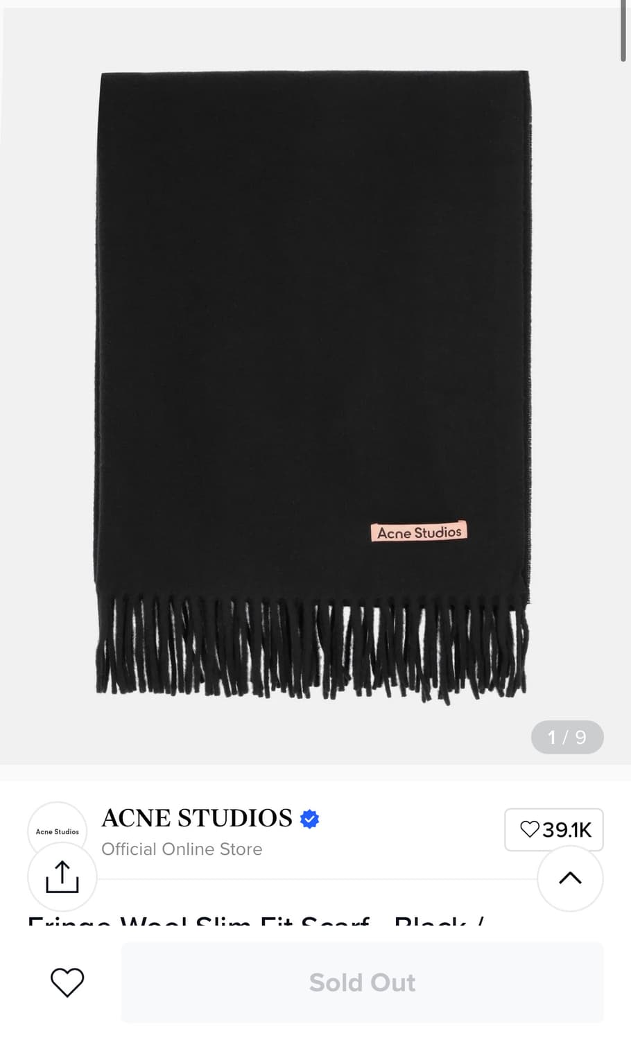 미시착 새상품) 아크네 스튜디오 울 스카프 머플러 블 상품이미지1