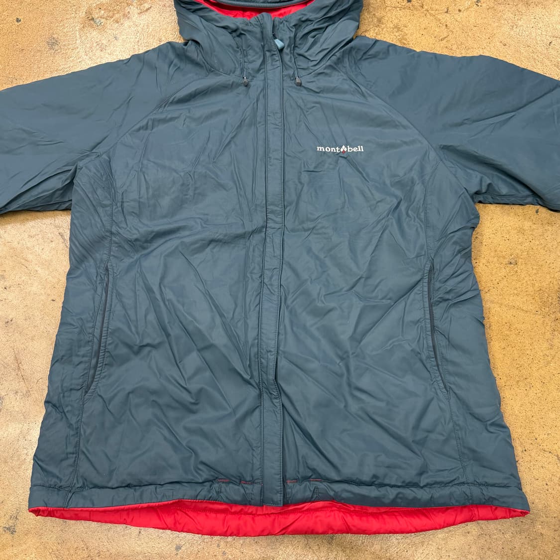 [정품/L] 몽벨 경량 후드 패딩 레드 b18 상품이미지6